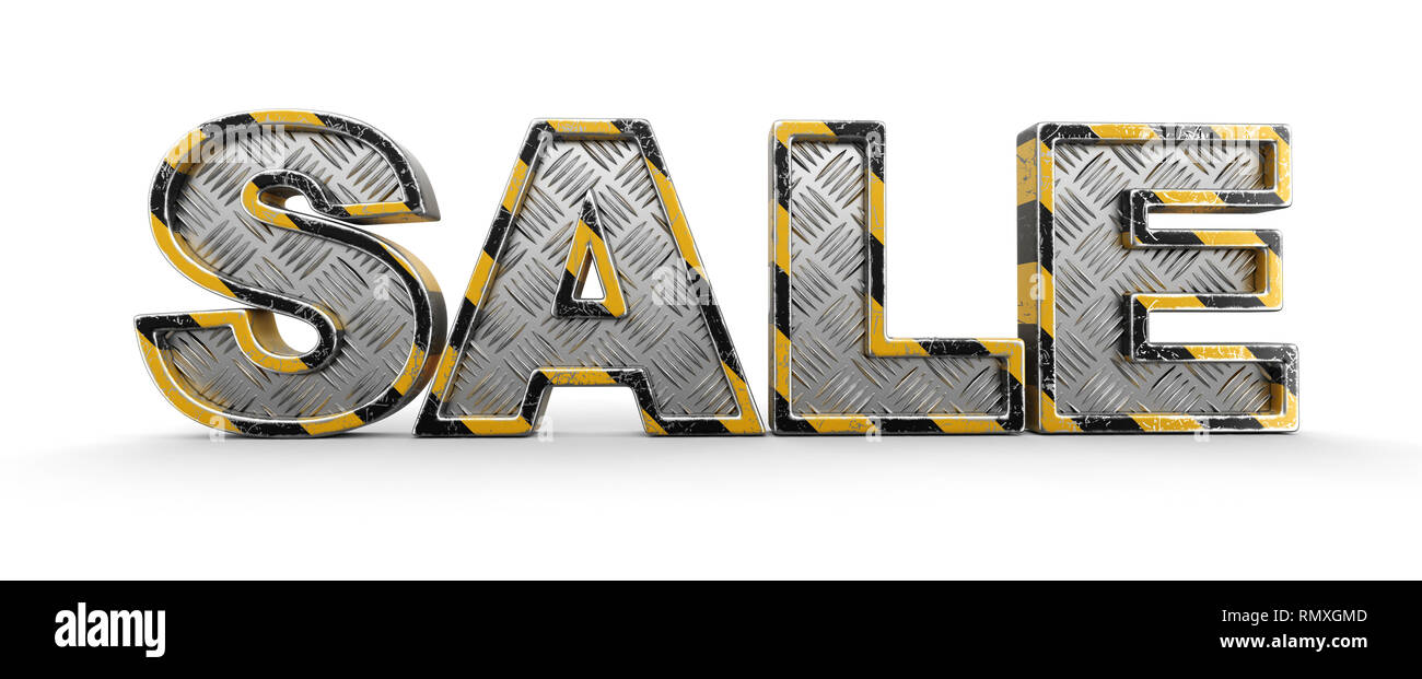 Metal Sale text. Image with clipping path. Stock Photo