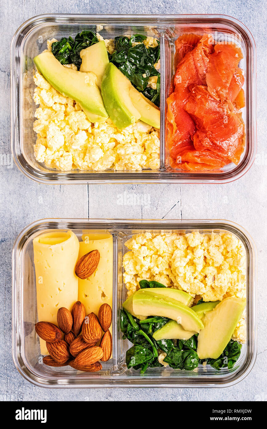 Healthy balanced lunch box, ketogenic diet lunch, home food for office ...