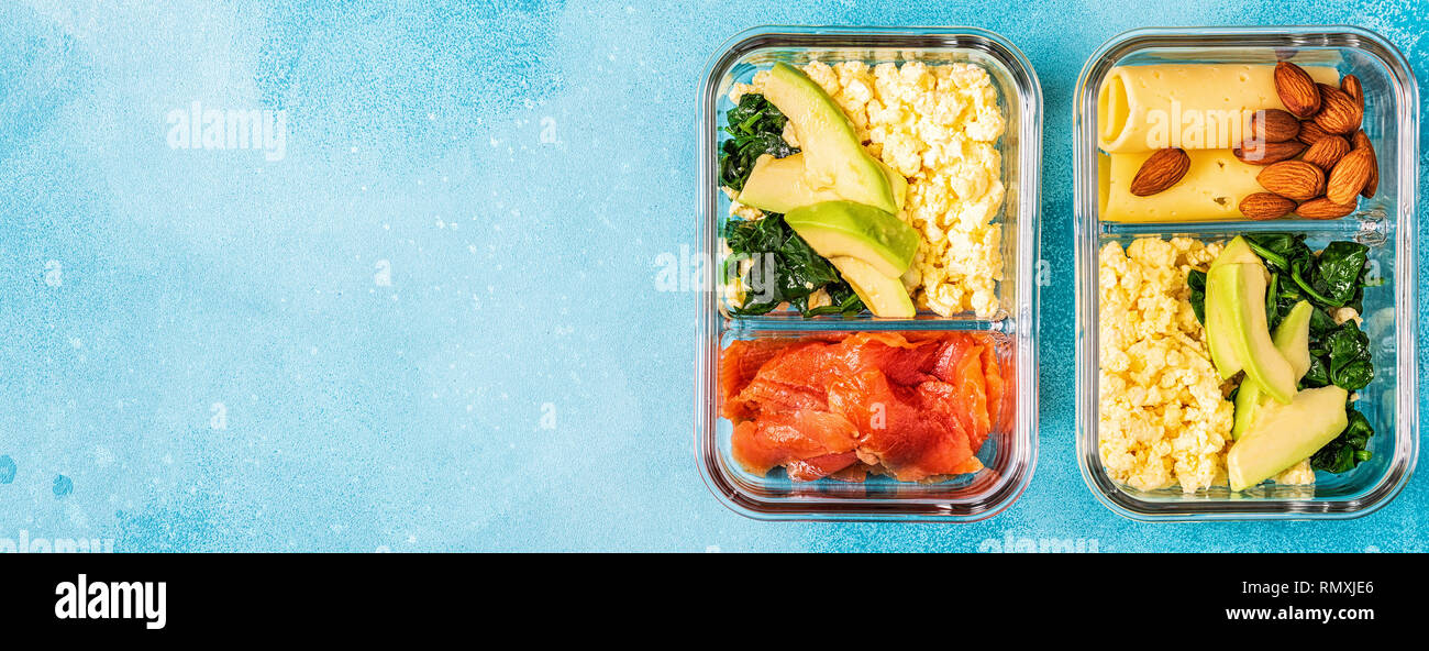 Healthy balanced lunch box, ketogenic diet lunch, home food for office ...