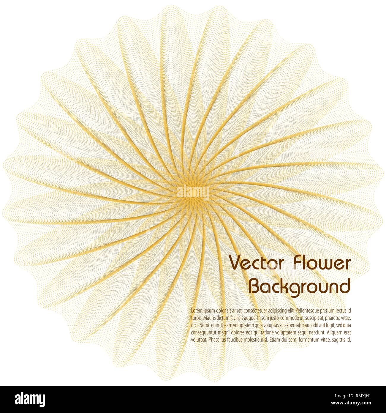 Vector abstract gold fractal flower on white background Stock Vector ...