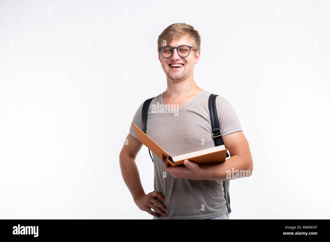 Springboard lov Høre fra Blond student man nerd glasses hi-res stock photography and images - Alamy