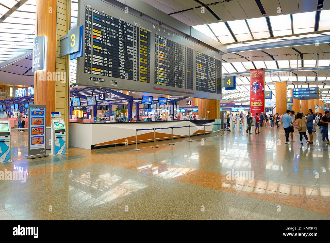 SINGAPORE CIRCA AUGUST, 2016 inside of Changi Aiport. Changi Airport