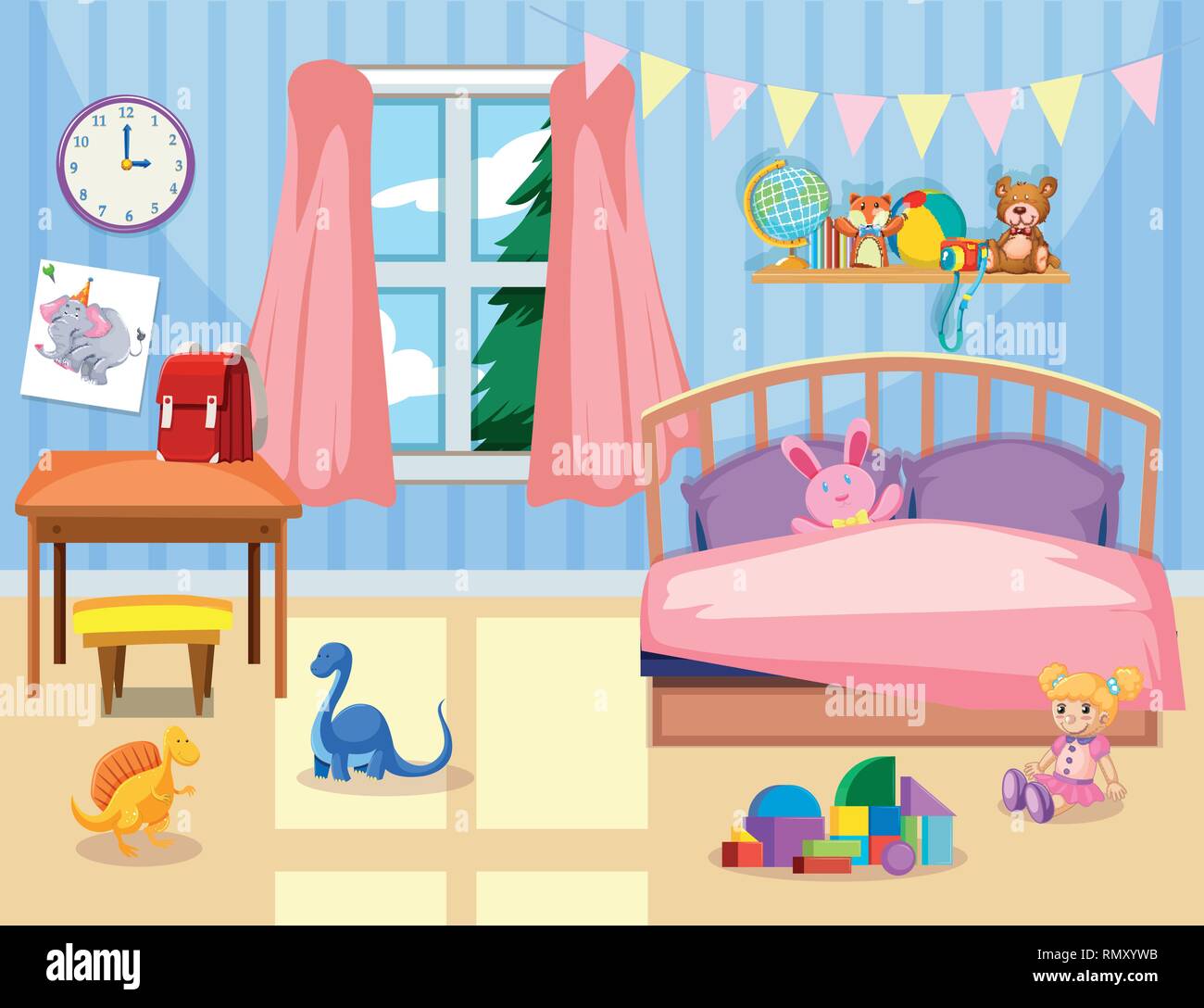 A kids bedroom interior illustration Stock Vector Image & Art - Alamy