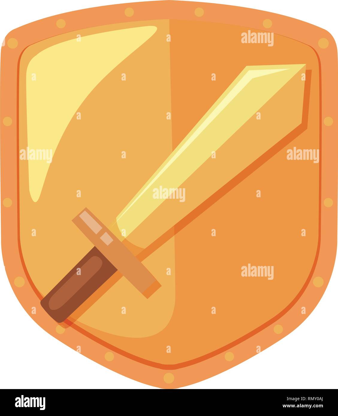 A sword shield logo illustration Stock Vector
