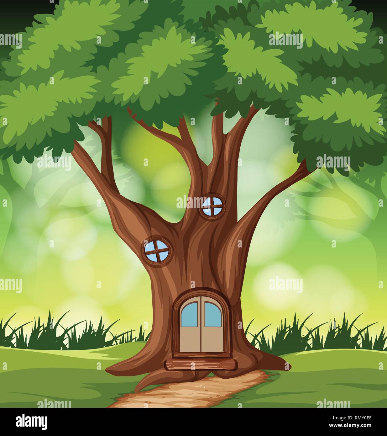 A fairy tale forest house illustration Stock Vector Image & Art - Alamy