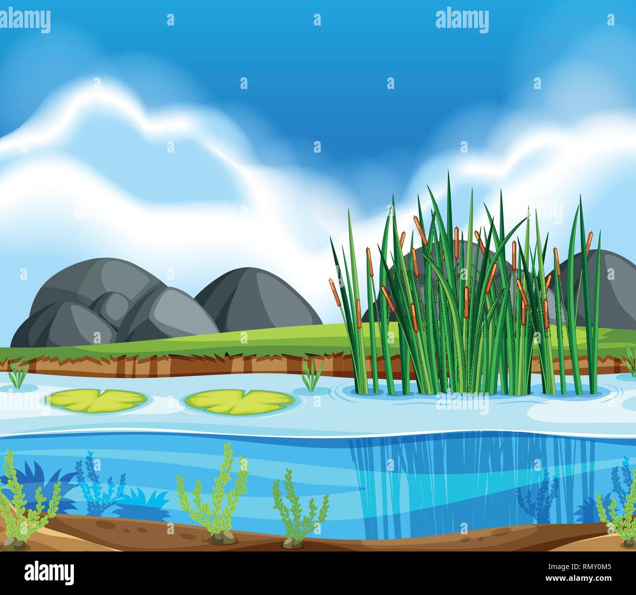 A beautiful nature landscape illustration Stock Vector Image & Art - Alamy