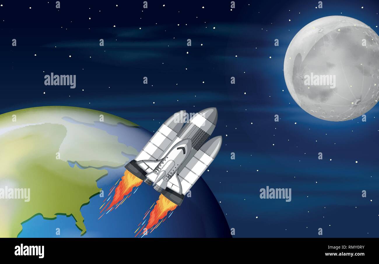 A spaceship in the space illustration Stock Vector Image & Art - Alamy