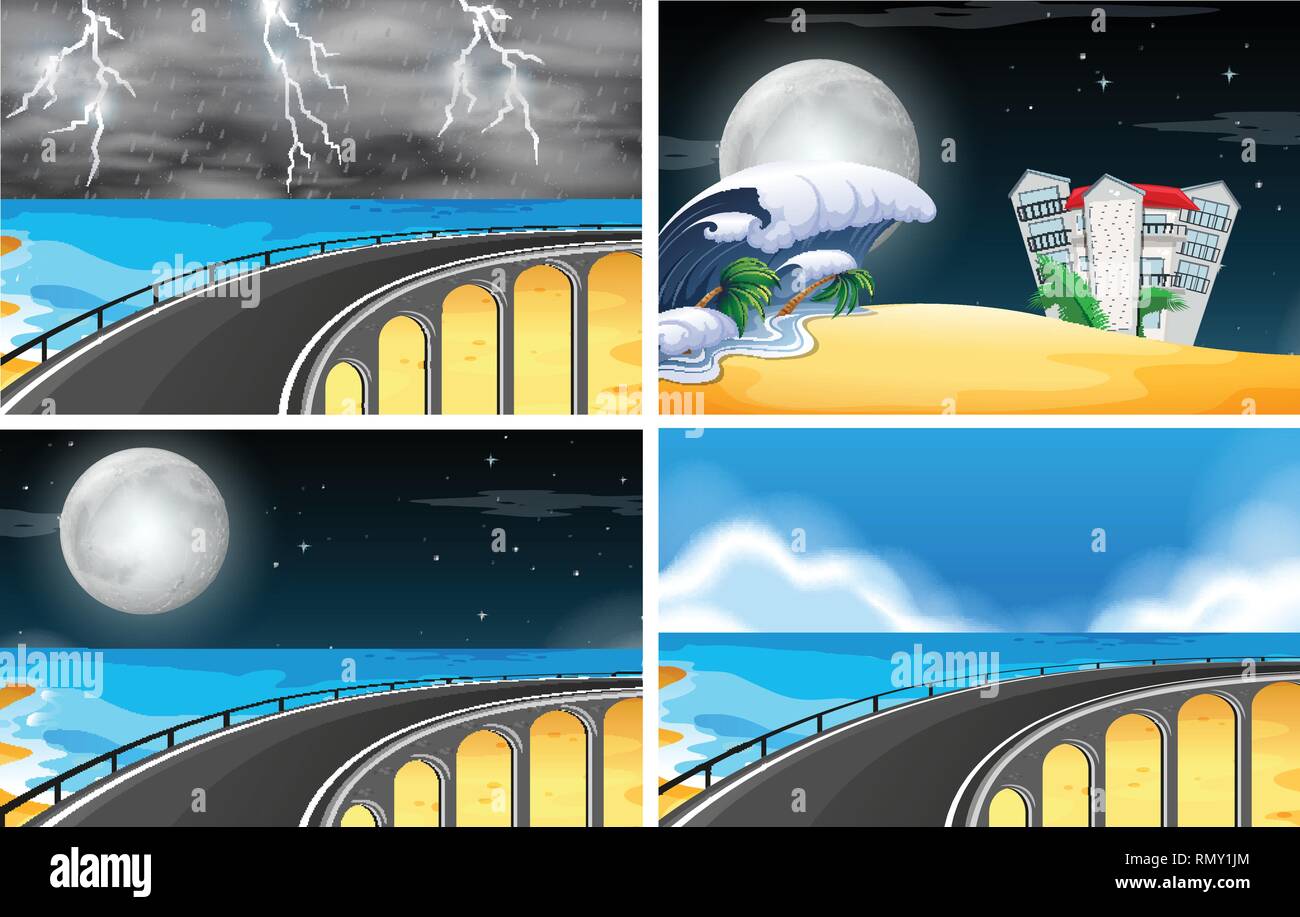 Set of beach road illustration Stock Vector Image & Art - Alamy