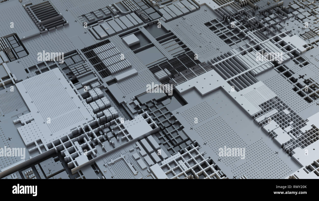 3d render Abstract Technology Background With Cubes Stock Photo - Alamy