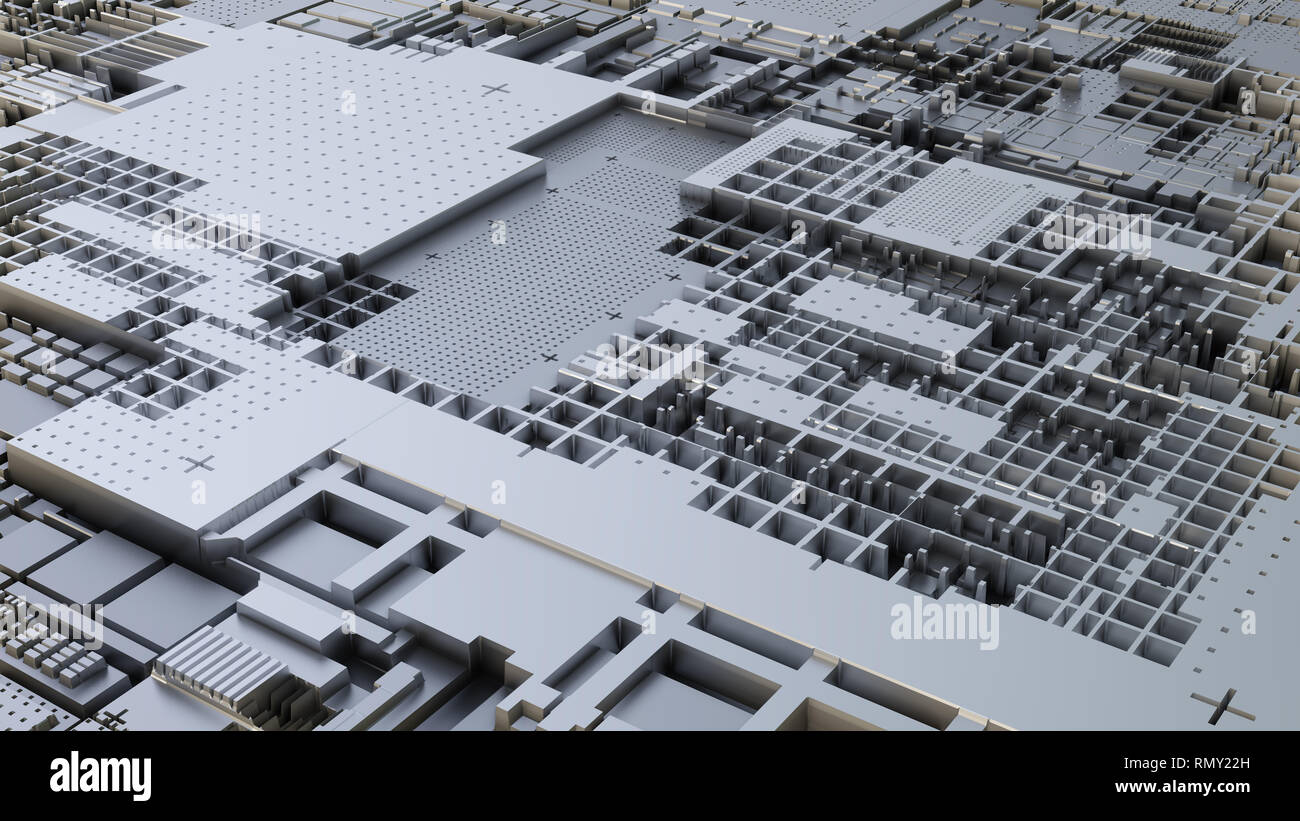 3d render Abstract Technology Background With Cubes Stock Photo - Alamy