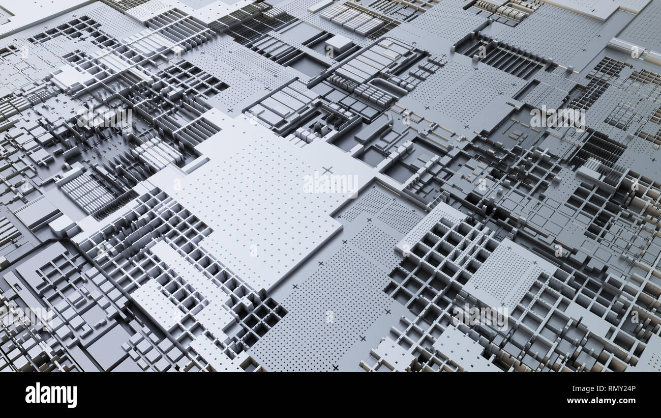 3d render Abstract Technology Background With Cubes Stock Photo - Alamy