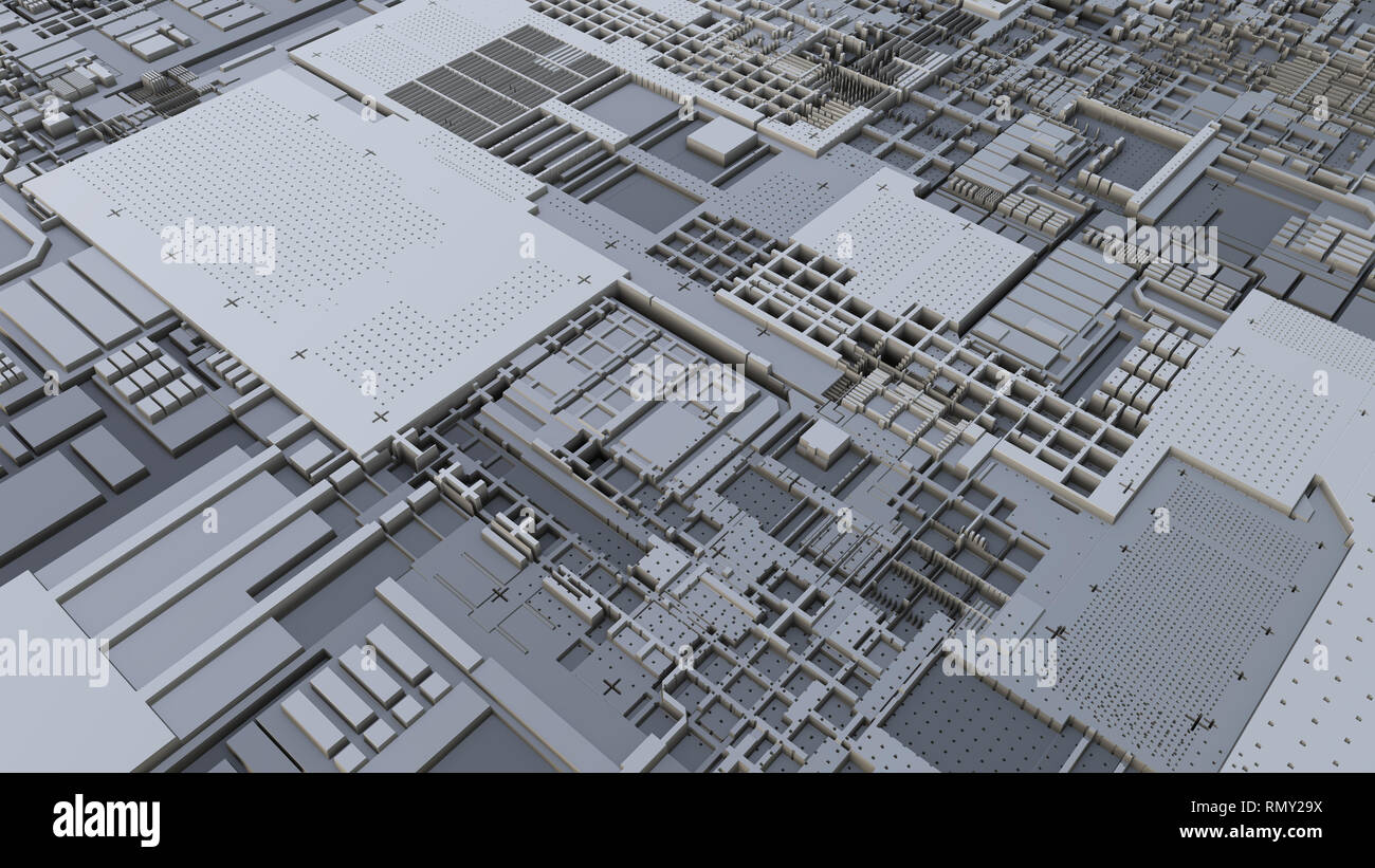 3d render Abstract Technology Background With Cubes Stock Photo - Alamy