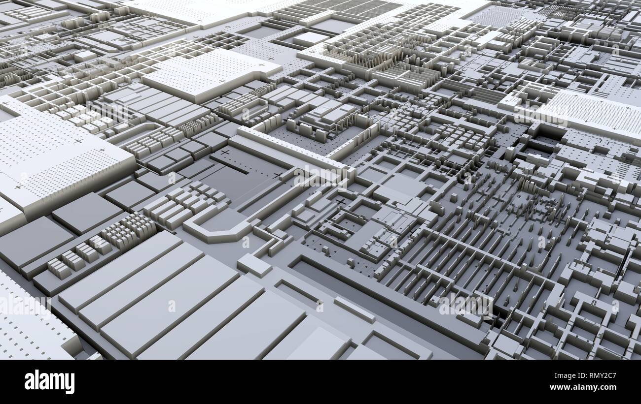 3d render Abstract Technology Background With Cubes Stock Photo - Alamy