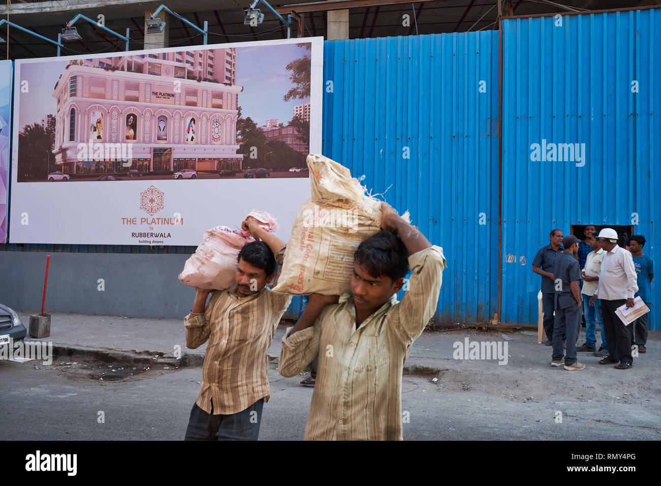 Construction site of an apartment building in Patthe Bapurao Marg