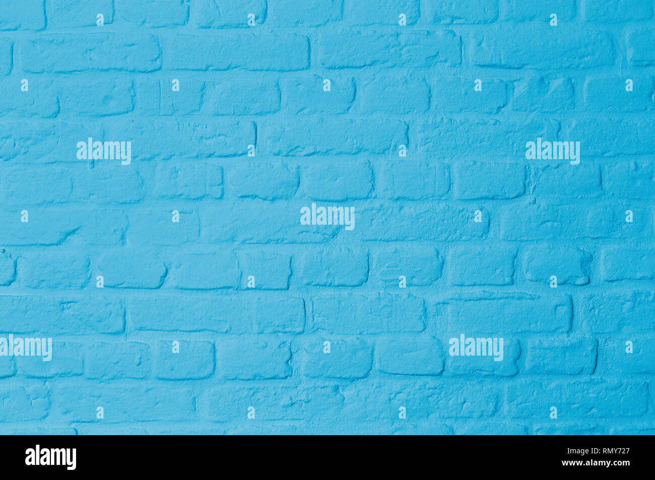 Brickstone wall full frame, pastell blue colored, image background Stock Photo