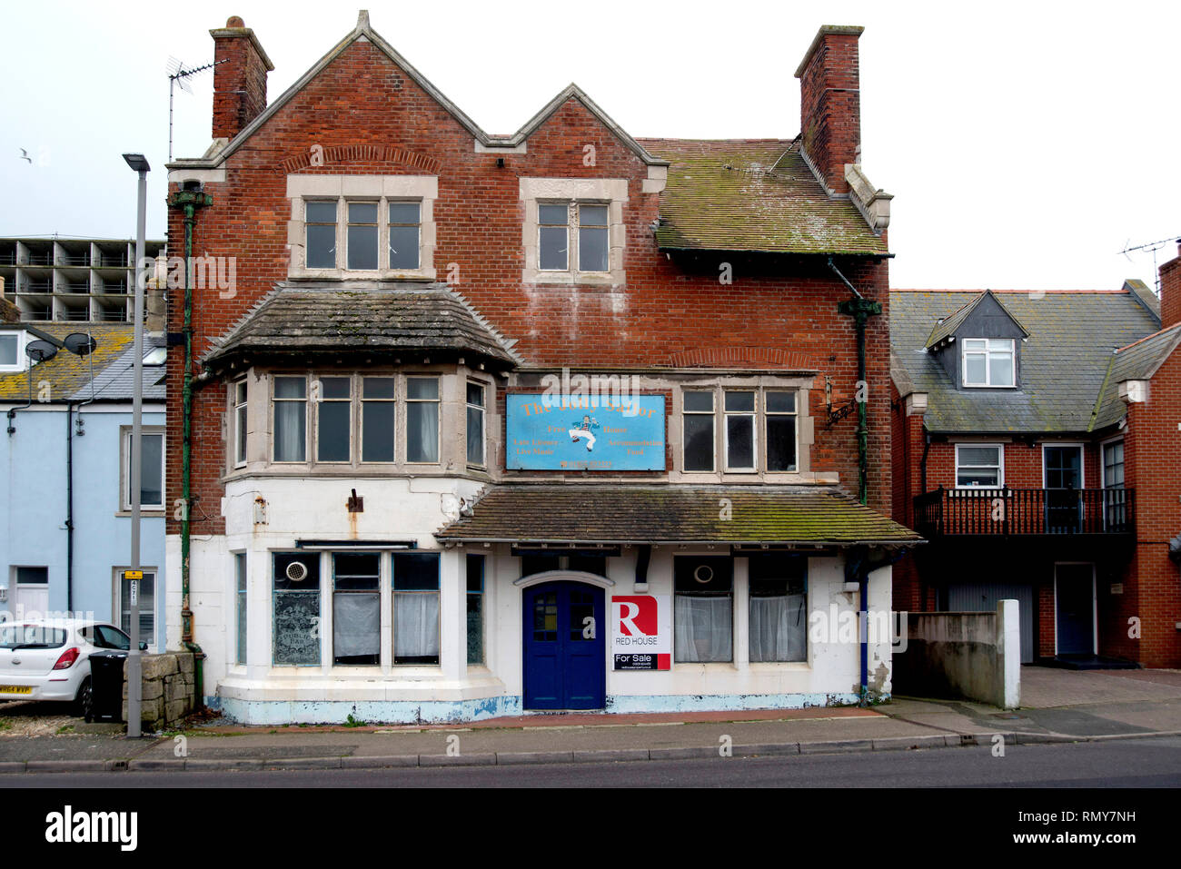 Jolly Sailor empty pub for sale Castletown Portland Dorset uk Stock Photo
