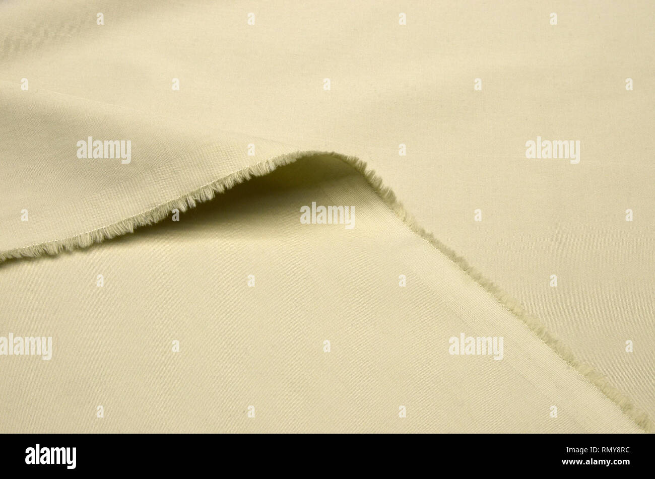 Cotton stretch fabric with elastan light beige Stock Photo
