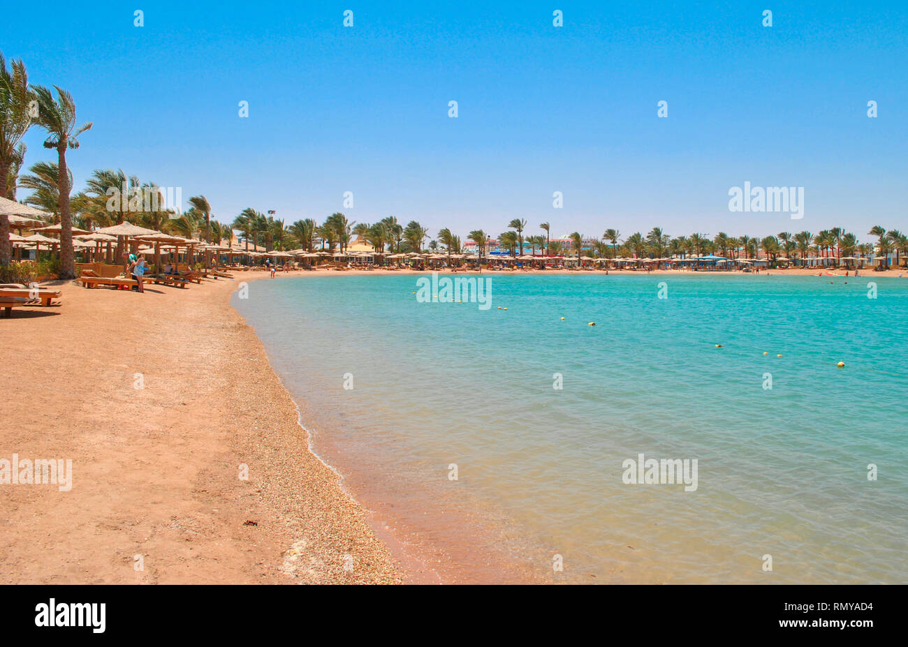 Golden beach in Hurghada, Egypt Stock Photo
