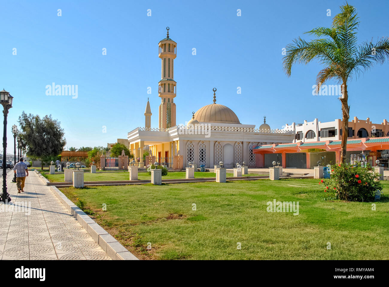 Mosque in the tourist area of Hurghada, Egypt, Africa Stock Photo
