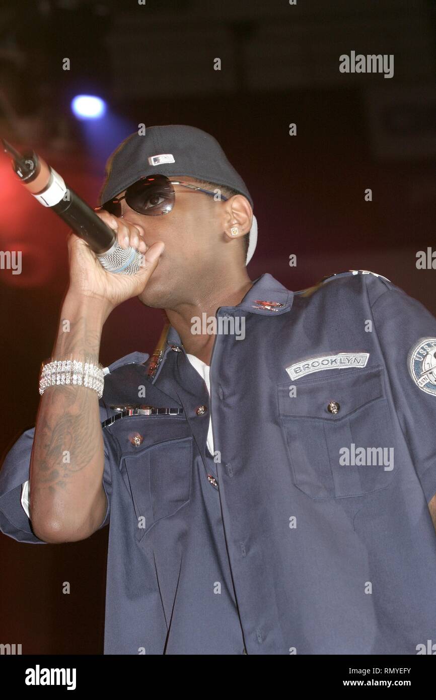 Rapper John Jackson,better known by his stage name Fabolous is shown performing during his concert appearance at the Hot Jam 6 concert event held at the Hartford Civic Center in Hartford, Connecticut on Friday June 1, 2007. Stock Photo