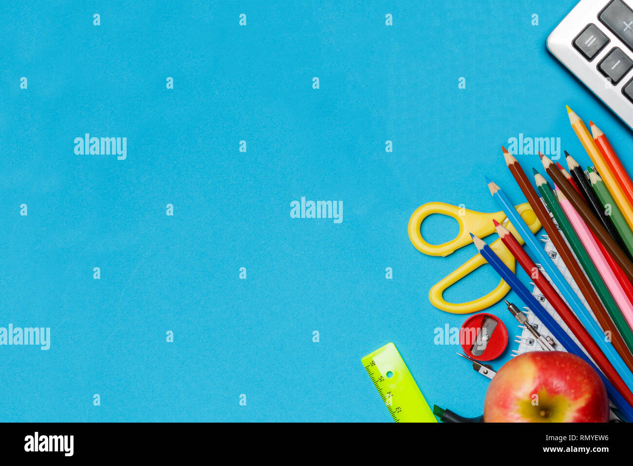 Set of school and preschool childrens accessories Stock Photo Alamy