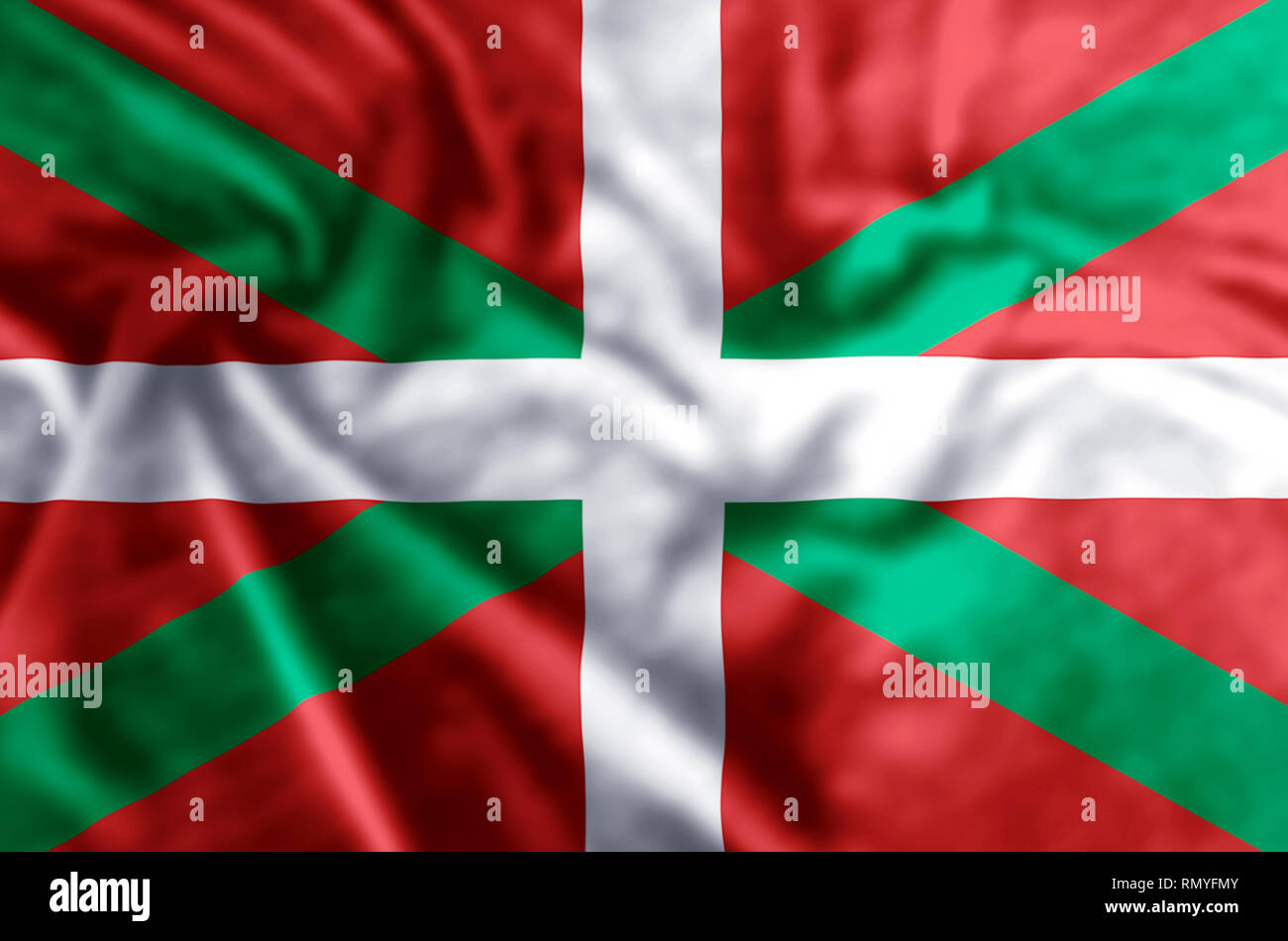 Basque Country stylish waving and closeup flag illustration. Perfect ...