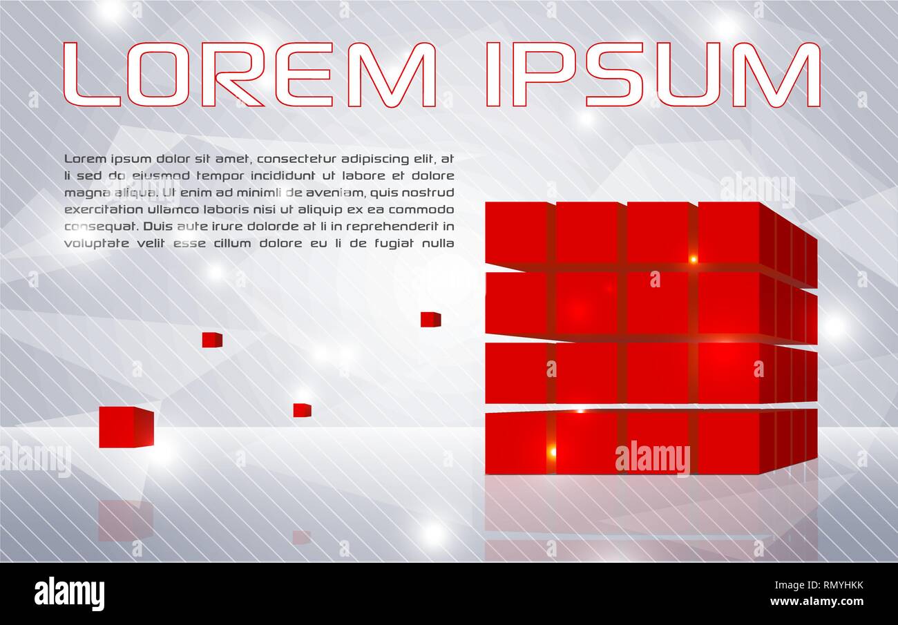 Vector abstract colorful background with red cubes Stock Vector Image ...