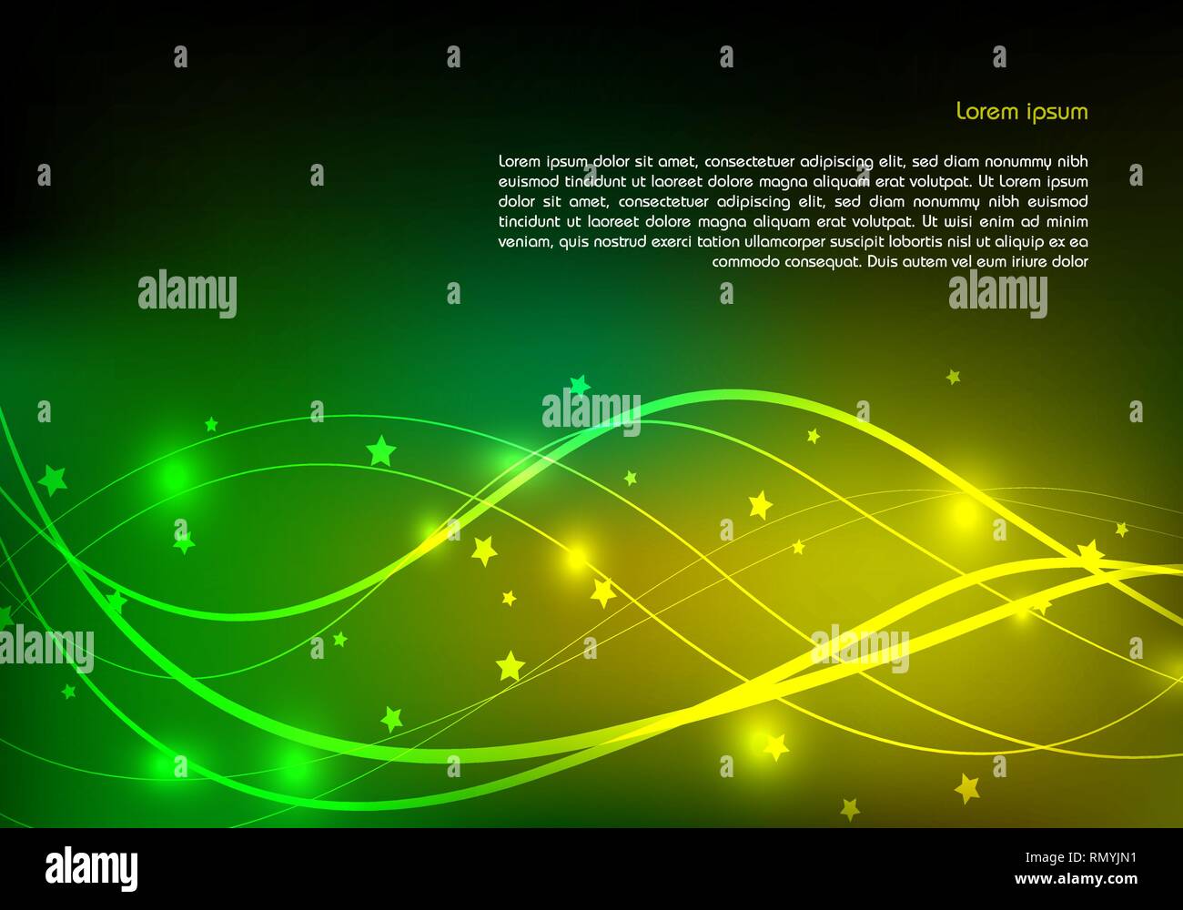 Vector abstract shining background in green and yellow color Stock ...