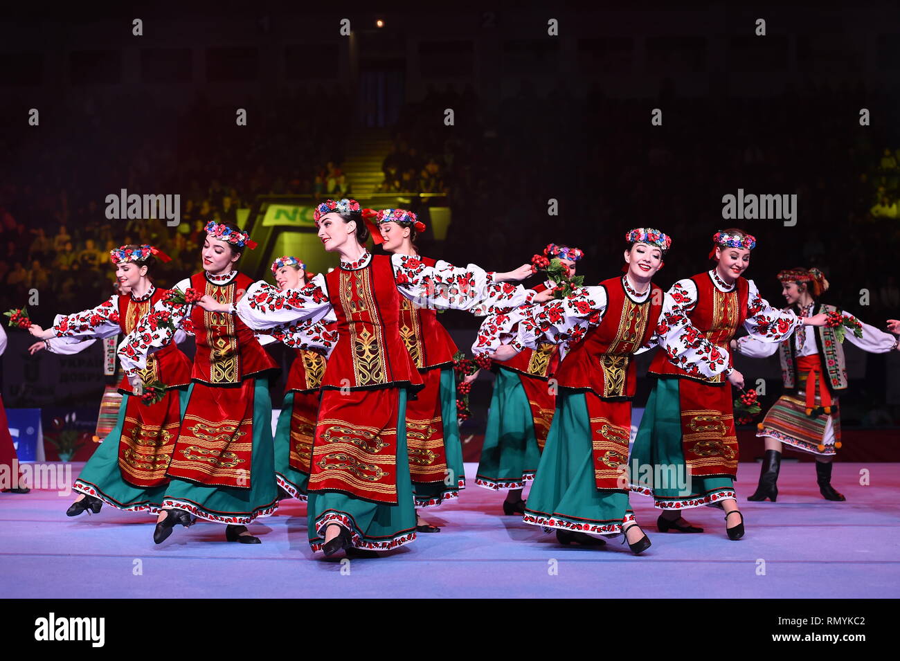 Kyiv, Ukraine - April 01, 2017: Performance of ukrainian dance ensemble ...