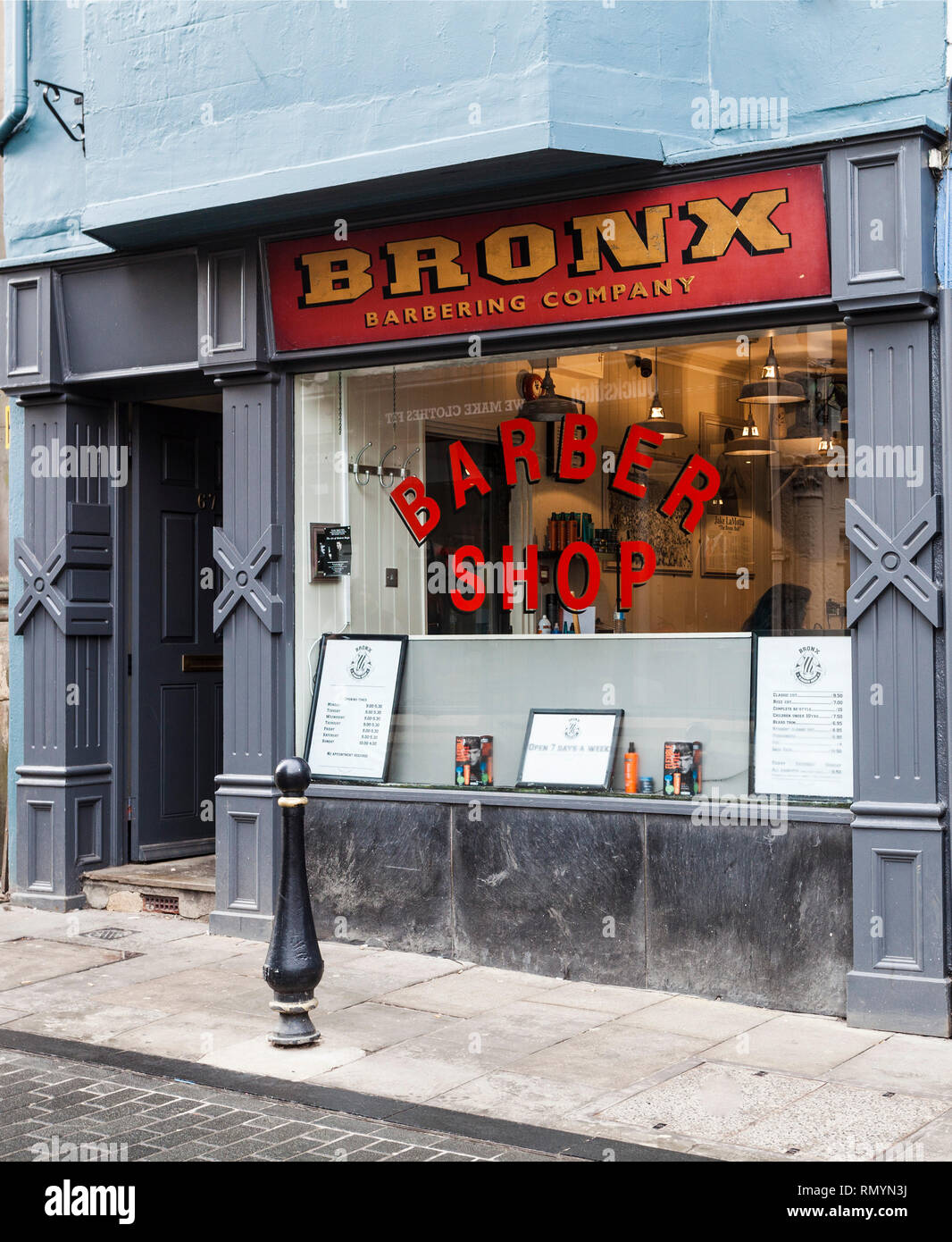 Bronx Barbering Company in Durham,England,UK Stock Photo