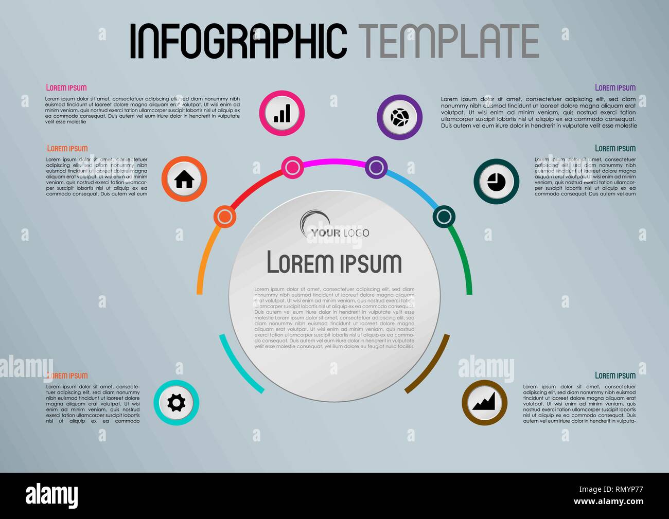 Modern infographics options template vector with colorful circle Stock ...
