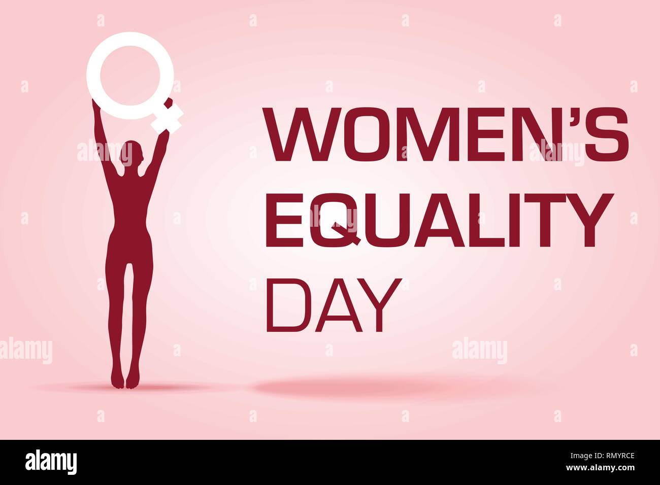 Women Equality Day Vector Template Women Silhouette Hold Female