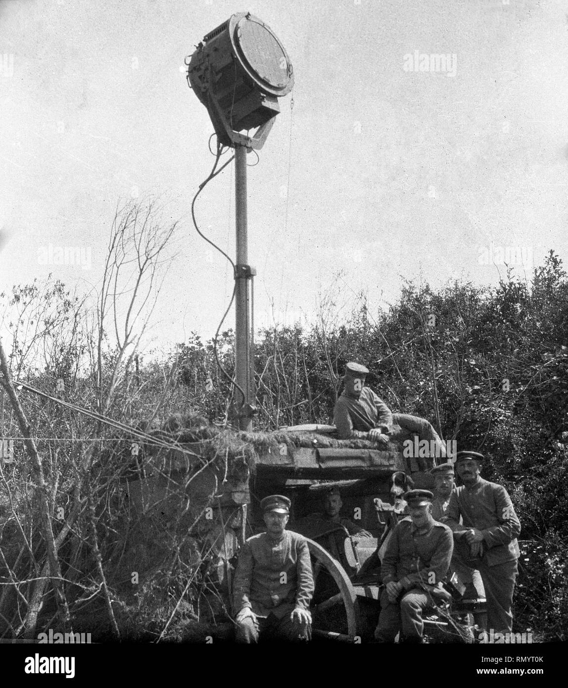 1. Weltkrieg Deutsches Heer Artillerie Scheinwerfer - 1st World War German Army Artillery headlights Stock Photo