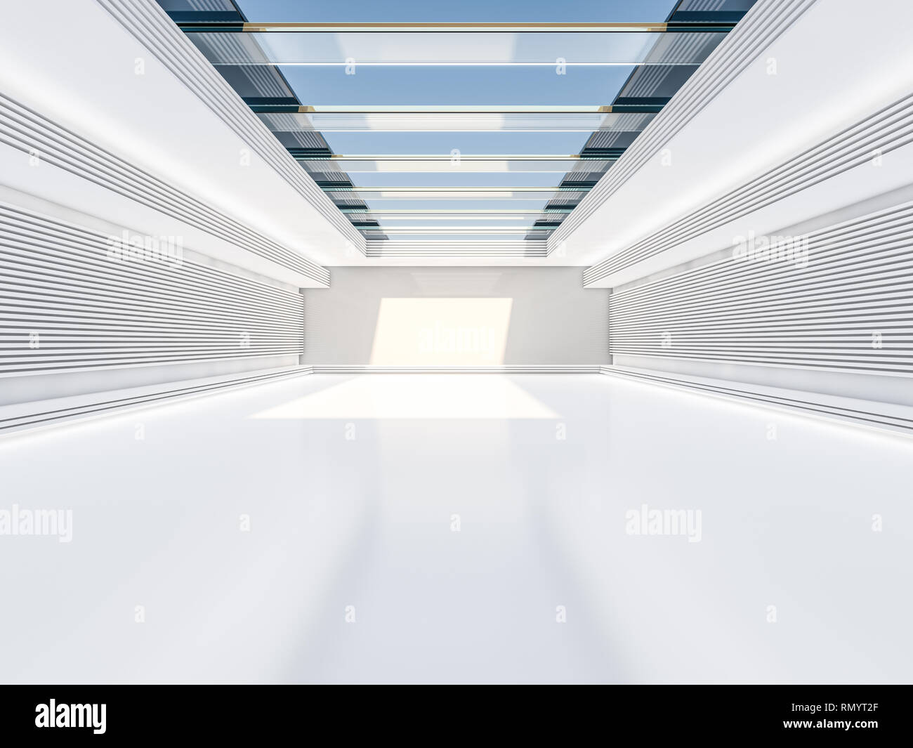 Abstract modern architecture background, empty open space interior. 3D ...