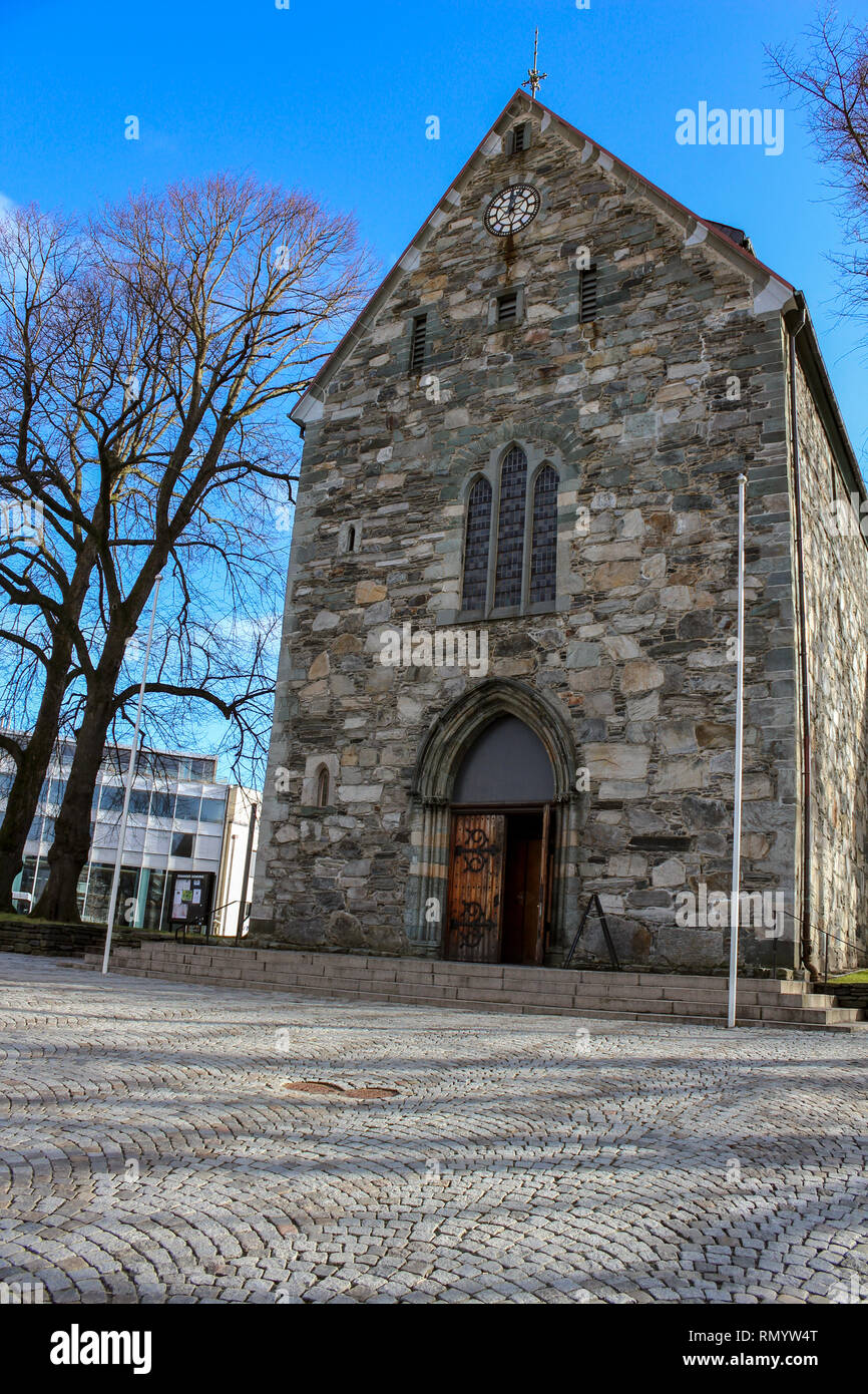 Entrance of  the Church Stavanger Domkirke, Norway Stock Photo