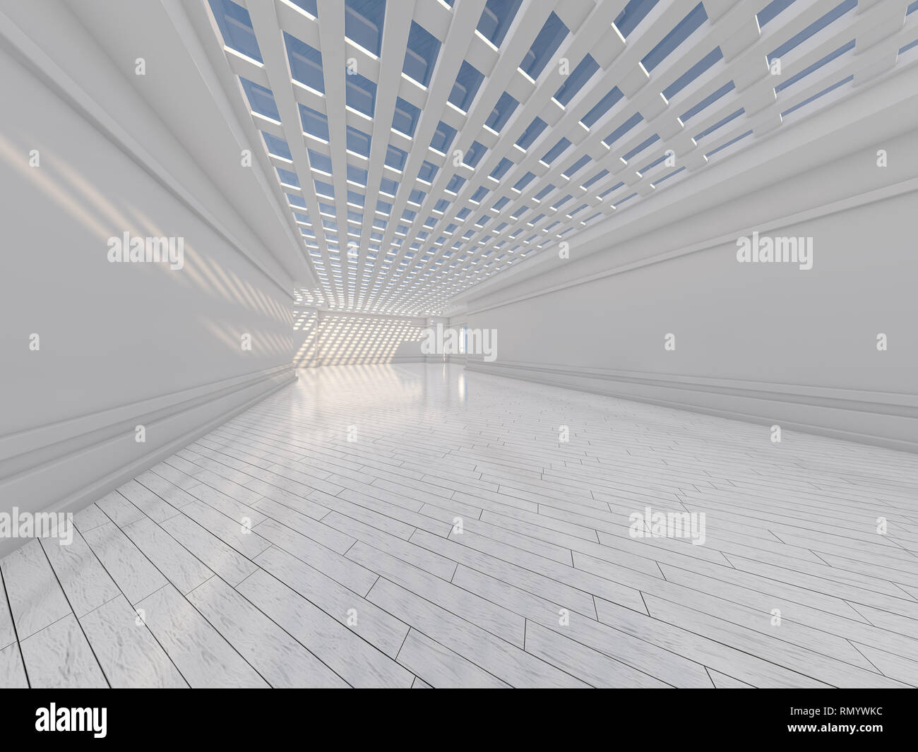 Abstract modern architecture background, empty open space interior. 3D ...