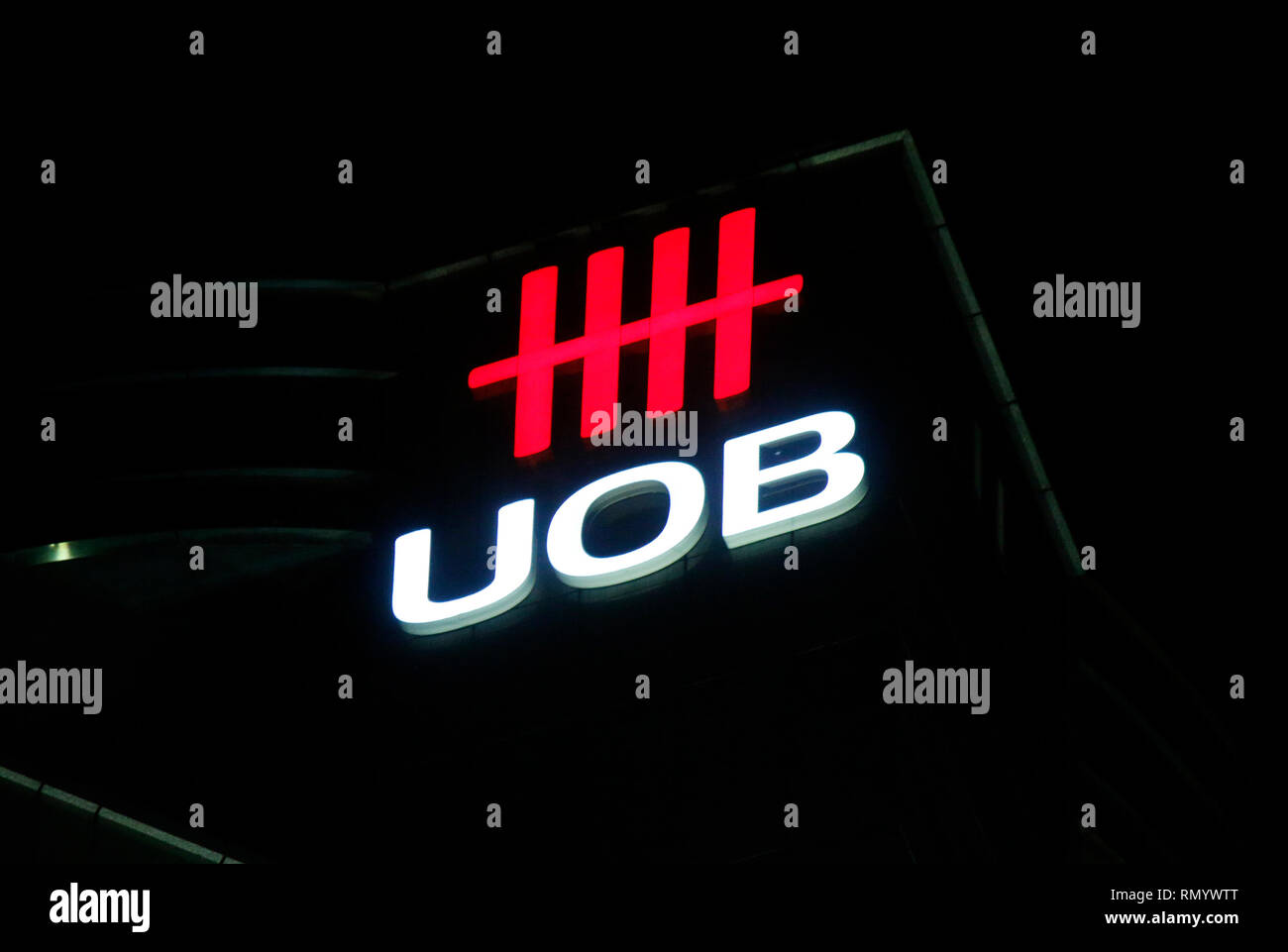 das Logo der Marke 'UOB', Singapur. Stock Photo