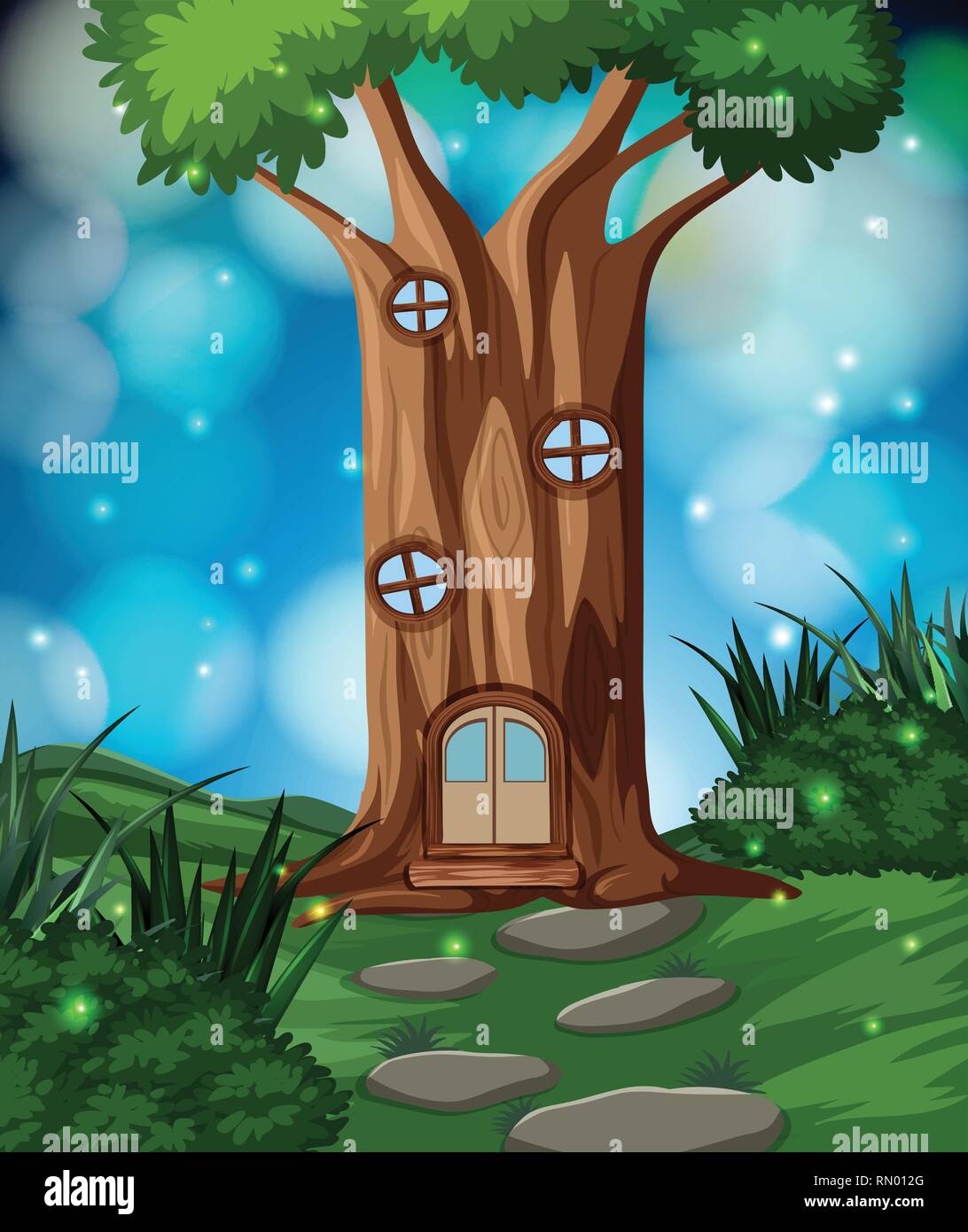 A fairy tale house in forest illustration Stock Vector Image & Art - Alamy