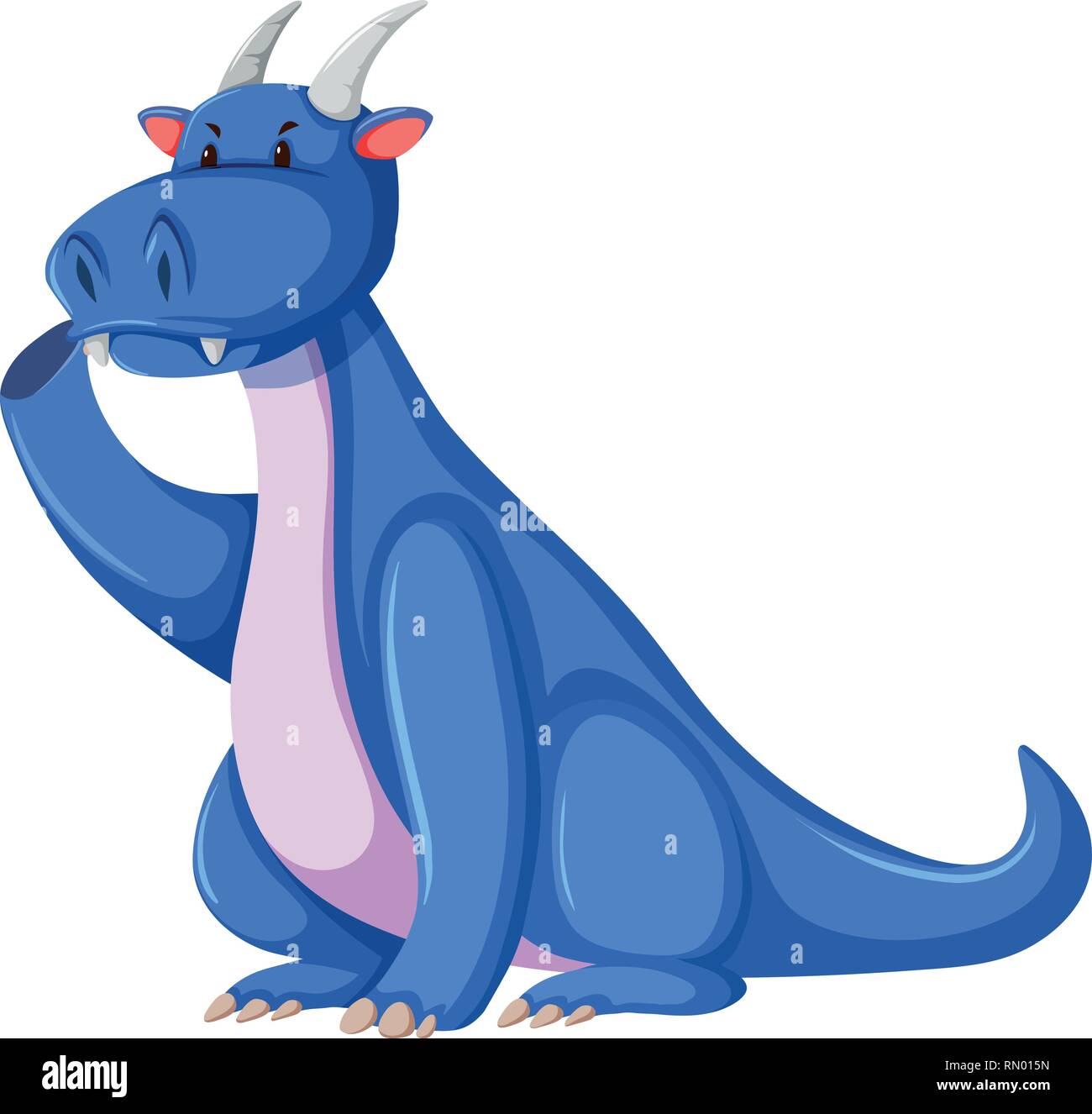 A blue dragon on white background illustration Stock Vector Image & Art ...