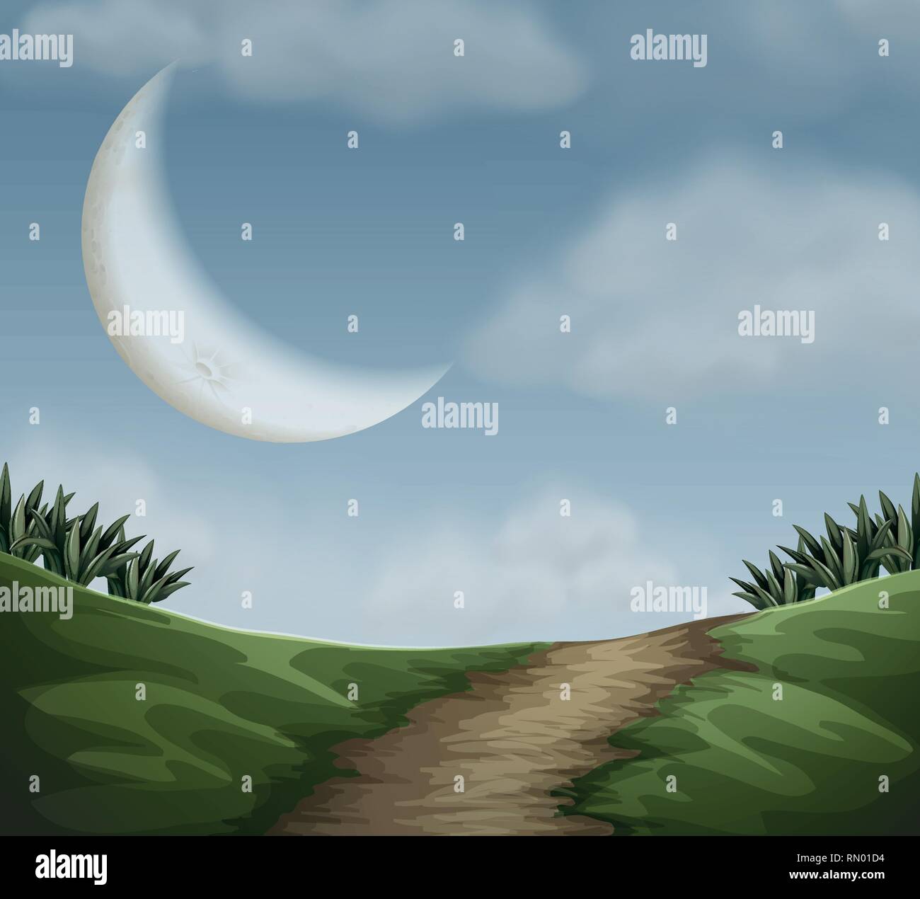A nature night scene illustration Stock Vector Image & Art - Alamy