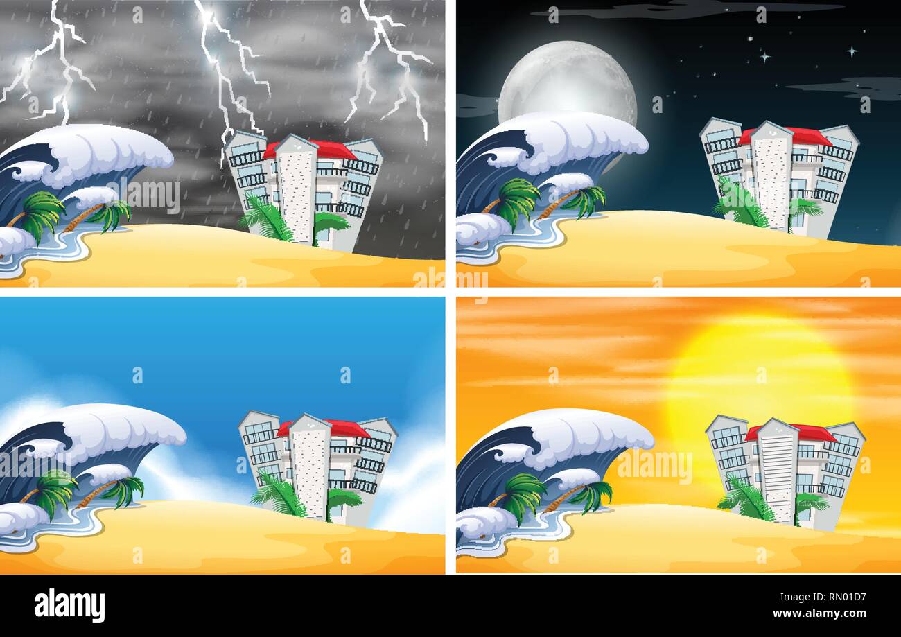 Set beach resort scene hi res stock photography and images Alamy