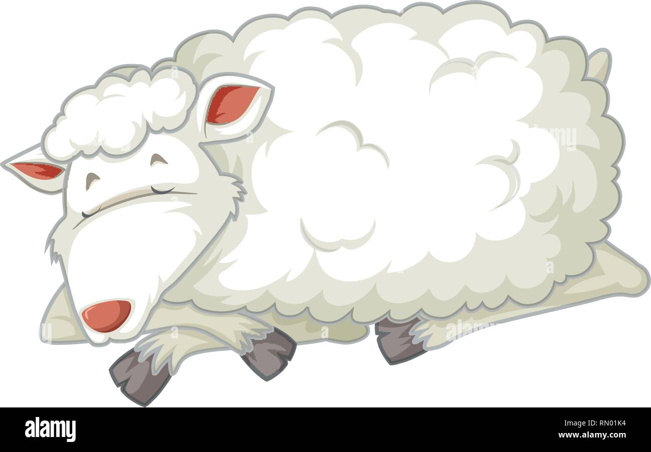 An isolated sheep sleeping illustration Stock Vector Image & Art Alamy