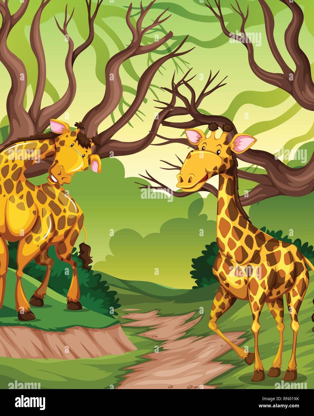 Giraffe with tree Stock Vector Images - Page 3 - Alamy