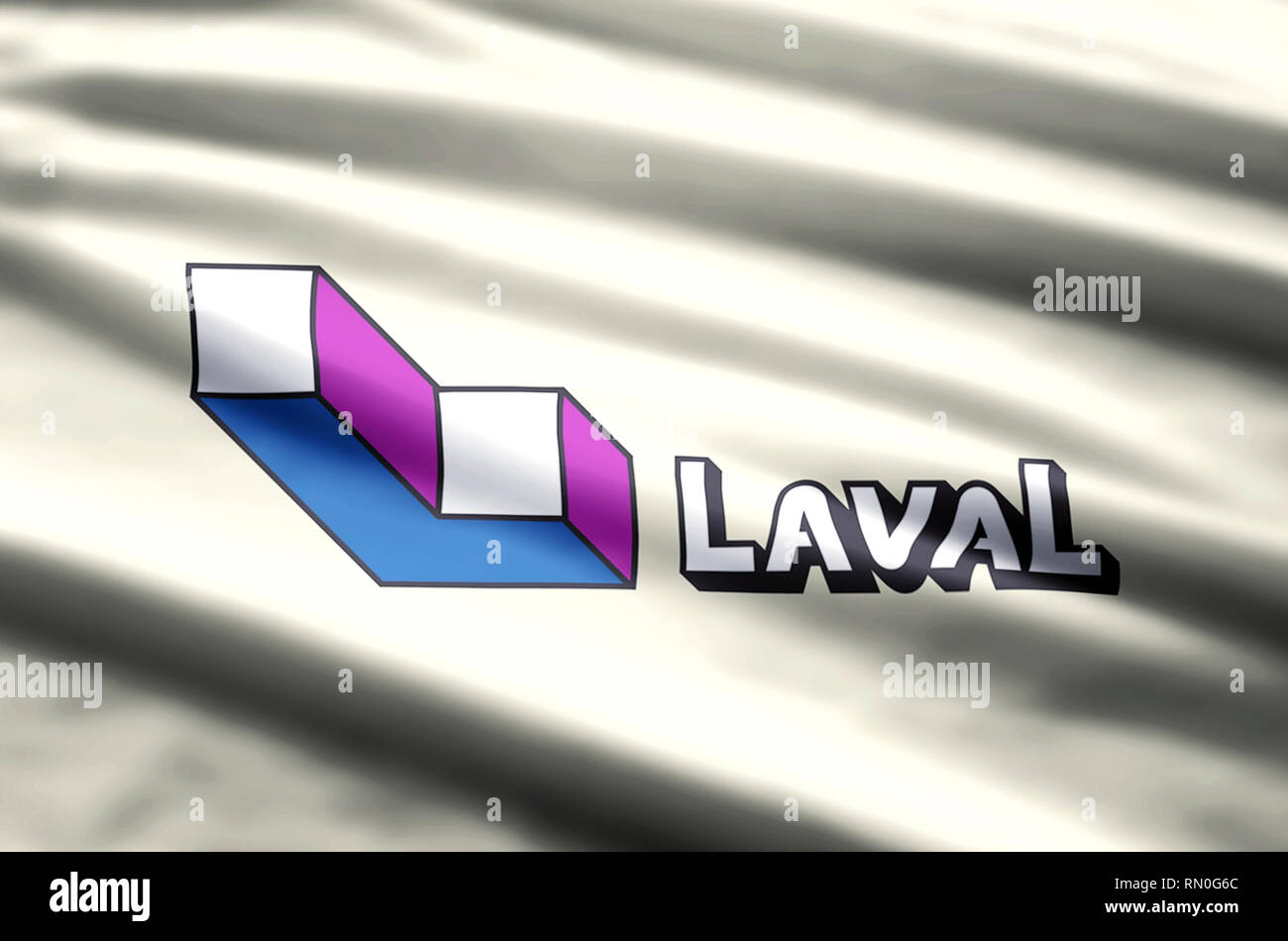 Laval Quebec stylish waving and closeup flag illustration. Perfect for ...