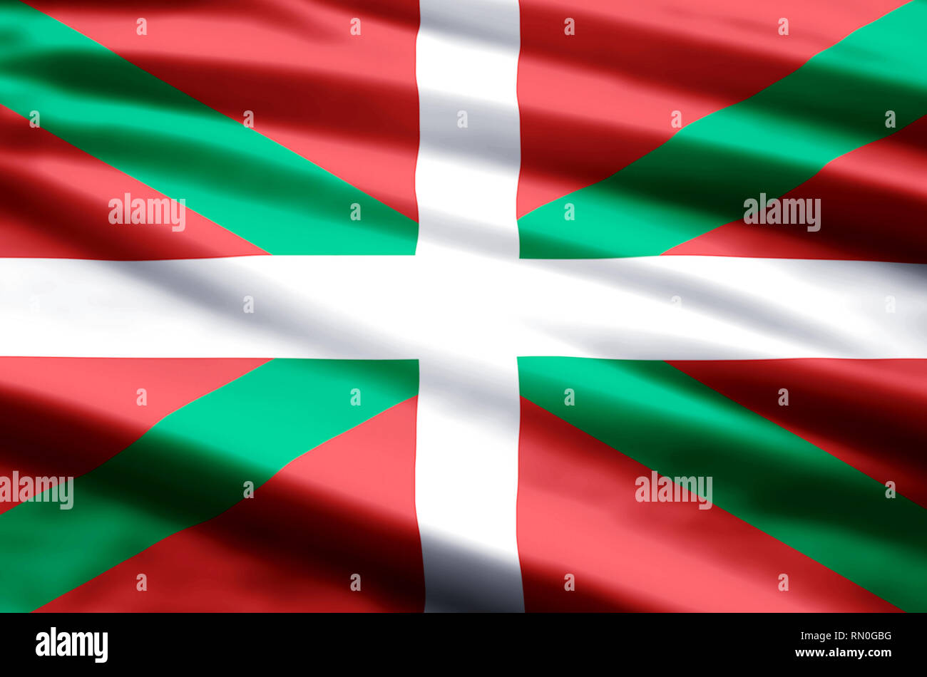 Basque Country stylish waving and closeup flag illustration. Perfect ...