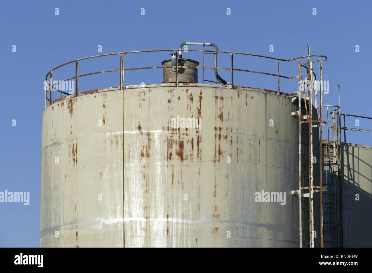 Old oil tank, industrial port, Bremen, Germany Stock Photo Alamy