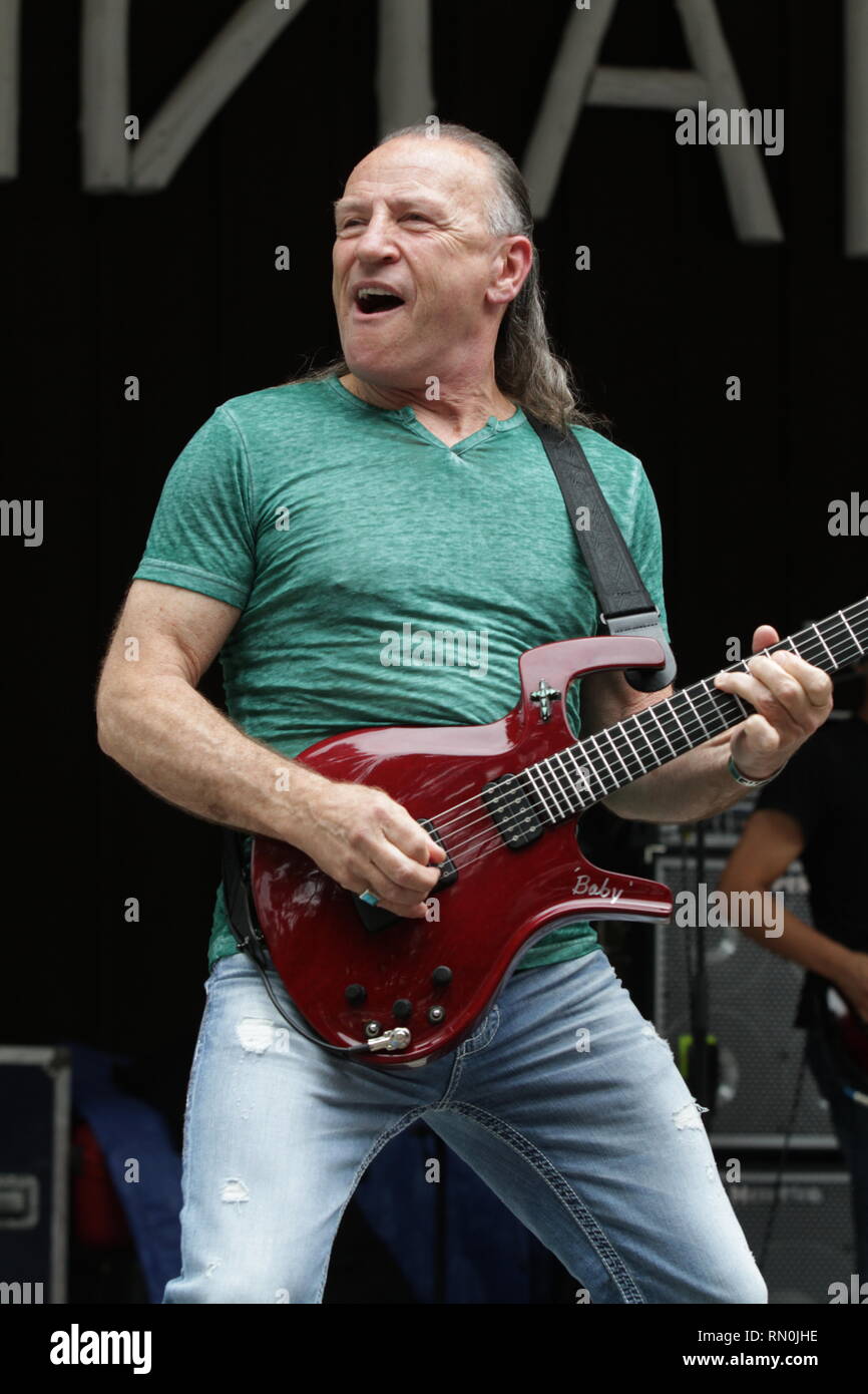 Singer, songwriter & guitarist Mark Farner is shown performing on stage