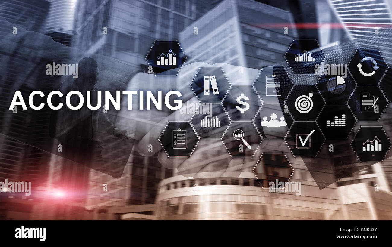 Accounting, Business and finance concept on virtual screen Stock Photo