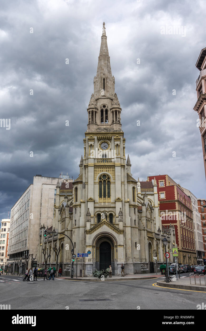 Bilbao, Basque Country, Spain. March 26, 2017. San Jose Church. Neo ...