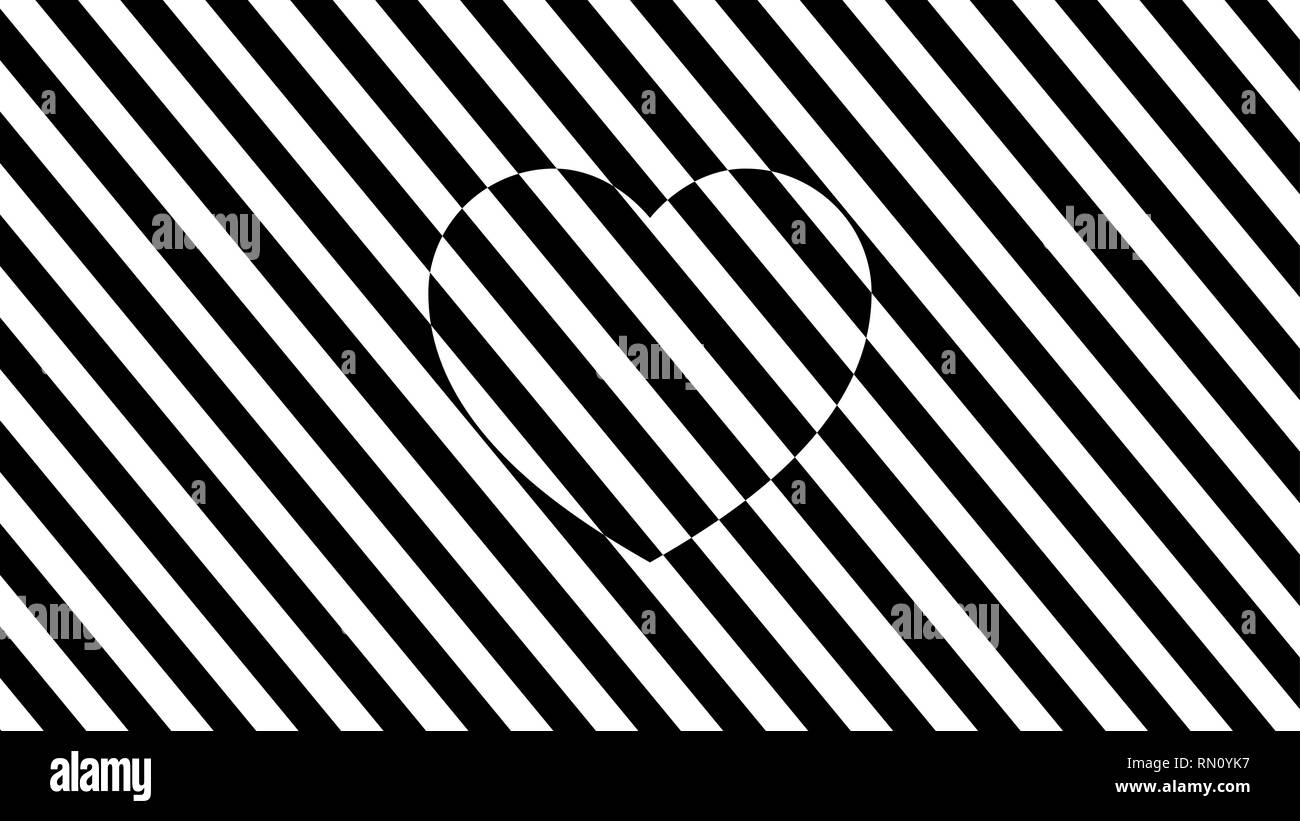 Modern, fashionable, abstract black and white background with a heart for design, advertising, cards, packaging. Stock Vector